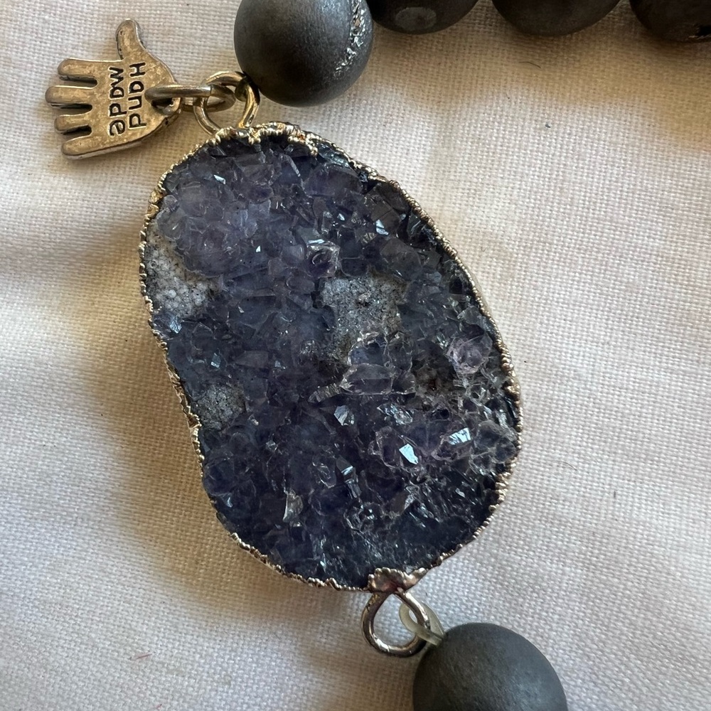 Gray Druzy Stone Bracelet - Picture 2 of 6